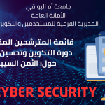 List of Accepted Candidates for the Training and Skills Improvement Program on Cybersecurity