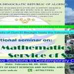 National seminar on : Mathematics at the Service Of  Society